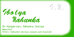 ibolya mahunka business card